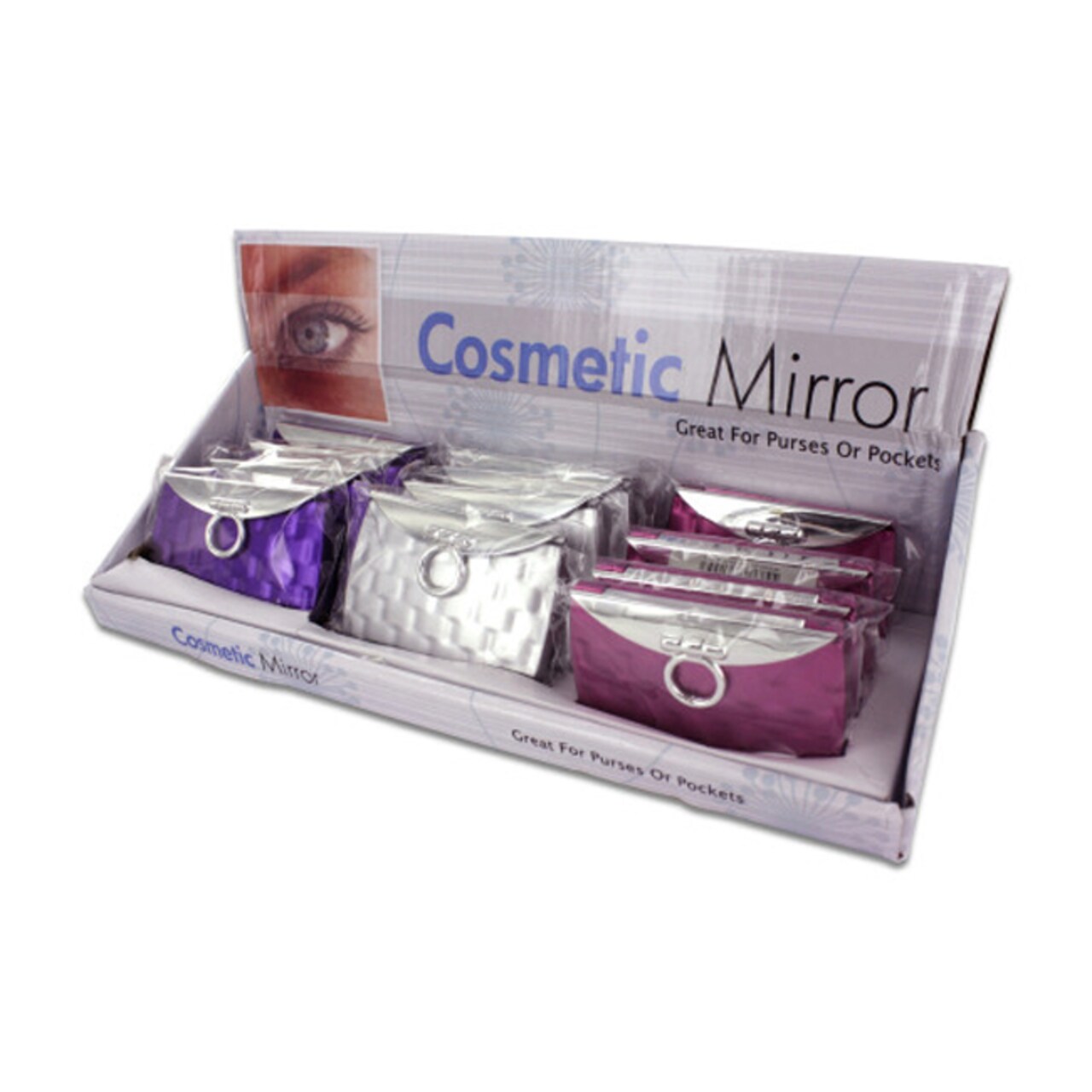 bulk buys Purse Design Cosmetic Mirror Display - Pack of 24